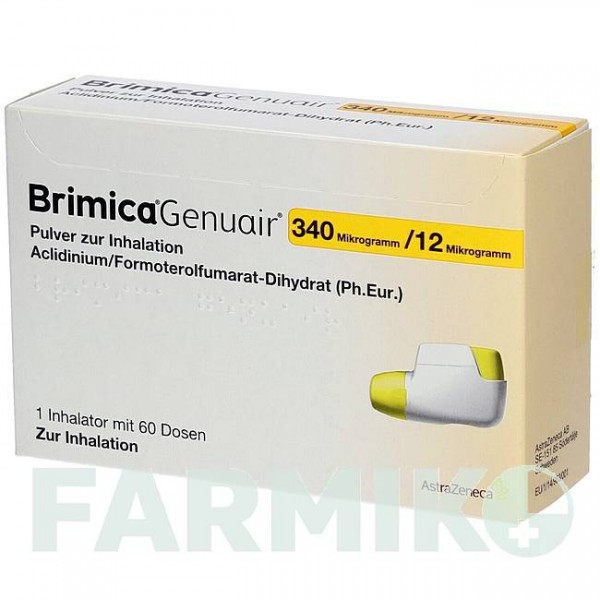 БРИМИКА (BRIMICA) 340 мкг/12 мкг 60 доз порошок 1 шт - Формотерол, Аклидиния бромид ASTRAZENECA