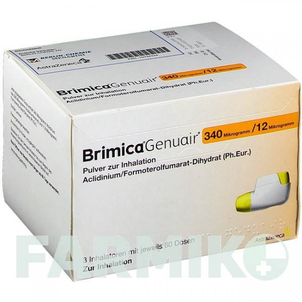 БРИМИКА (BRIMICA) 340 мкг/12 мкг 60 доз порошок 3 шт - Формотерол, Аклидиния бромид ASTRAZENECA