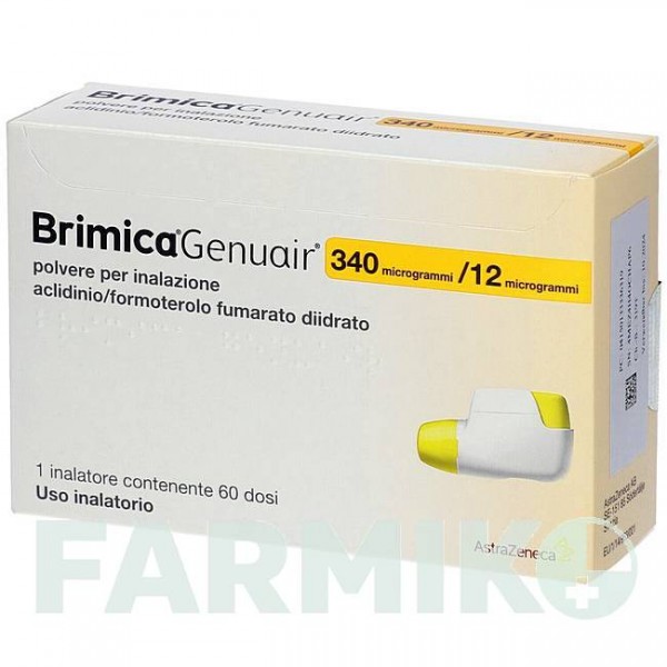 БРИМИКА (BRIMICA) 340 мкг/12 мкг 60 доз порошок 1 шт - Формотерол, Аклидиния бромид EUROPEAN PHARMA