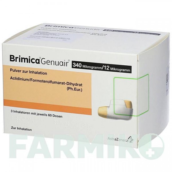 БРИМИКА (BRIMICA) 340 мкг/12 мкг 60 доз порошок 3 шт - Формотерол, Аклидиния бромид FD PHARMA