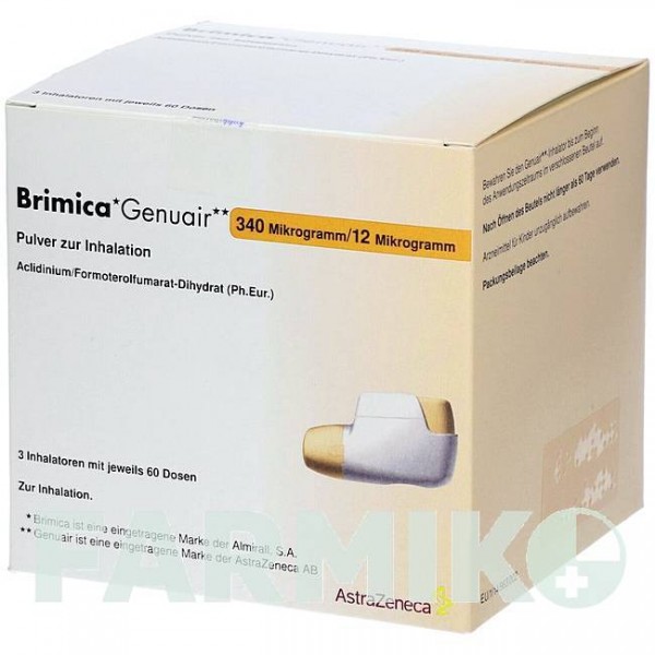 БРИМИКА (BRIMICA) 340 мкг/12 мкг 60 доз порошок 3 шт - Формотерол, Аклидиния бромид KOHLPHARMA