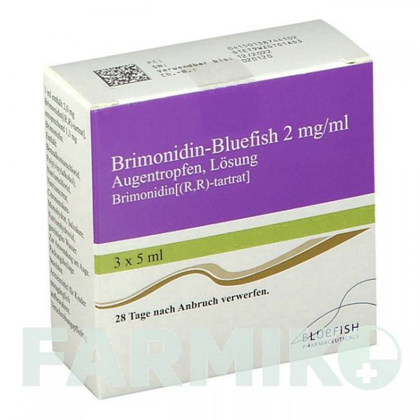 БРИМОНИДИН (BRIMONIDIN) 2 мг/мл капли 3x5 мл - Бримонидин BLUEFISH