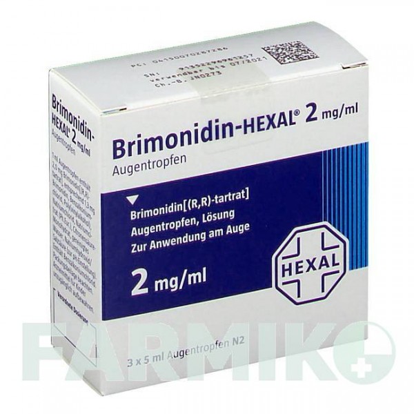 БРИМОНІДИН (BRIMONIDIN) 2 мг/мл краплі 3x5 мл - Бримонідин HEXAL