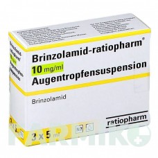 БРИНЗОЛАМІД (BRINZOLAMID) 10 мг/мл краплі 3x5 мл - Бринзоламід RATIOPHARM