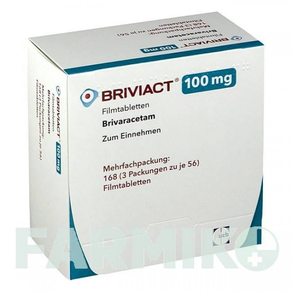 БРИВІАКТ (BRIVIACT) 100 мг таблетки 168 шт - Бриварацетам UCB PHARMA
