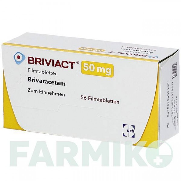 БРИВИАКТ (BRIVIACT) 50 мг таблетки 56 шт - Бриварацетам UCB PHARMA