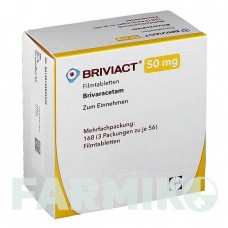 БРИВІАКТ (BRIVIACT) 50 мг таблетки 168 шт - Бриварацетам UCB PHARMA