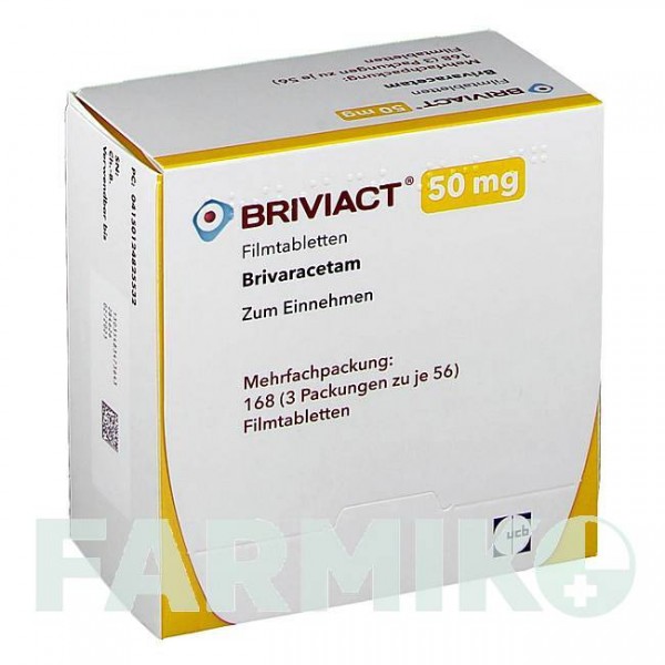 БРИВІАКТ (BRIVIACT) 50 мг таблетки 168 шт - Бриварацетам UCB PHARMA