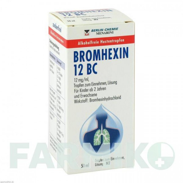 БРОМГЕКСИН (BROMHEXIN) 12 капли 50 мл - Бромгексин BERLIN-CHEMIE
