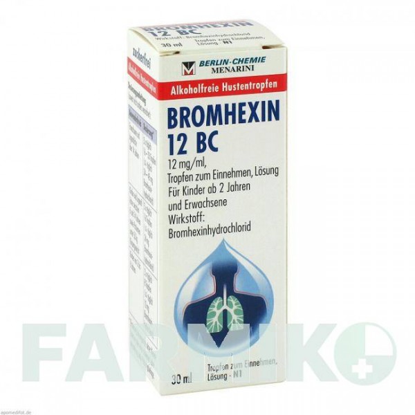 БРОМГЕКСИН (BROMHEXIN) 12 капли 30 мл - Бромгексин BERLIN-CHEMIE
