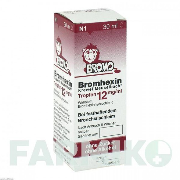 БРОМГЕКСИН (BROMHEXIN) 12 мг/мл капли 30 мл - Бромгексин HERMES