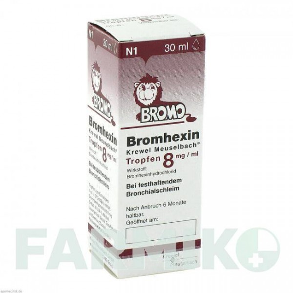 БРОМГЕКСИН (BROMHEXIN) 8 мг/мл капли 30 мл - Бромгексин HERMES
