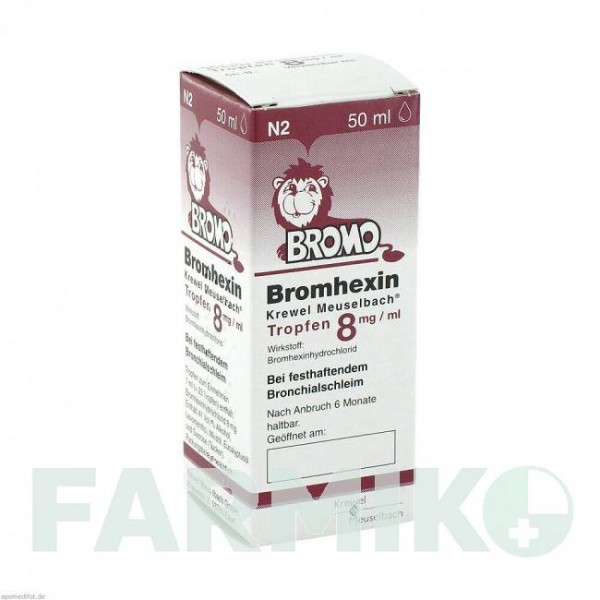 БРОМГЕКСИН (BROMHEXIN) 8 мг/мл краплі 50 мл - Бромгексин HERMES