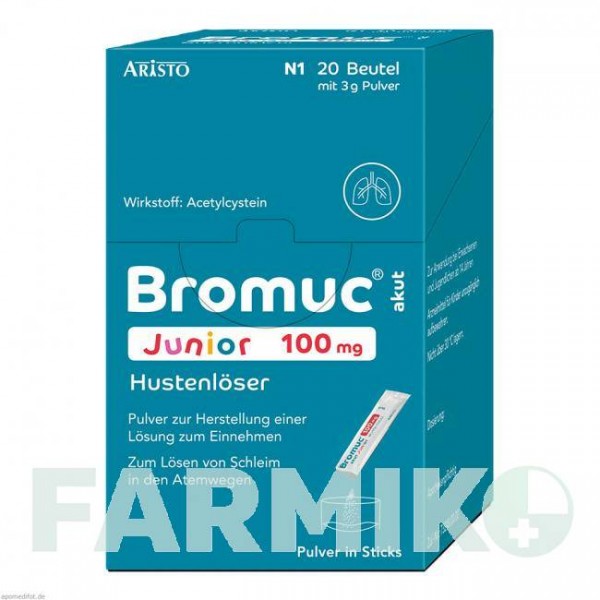 БРОМУК (BROMUC) 100 мг порошок 20 шт - Ацетилцистеин ARISTO PHARMA