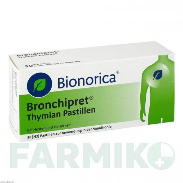 БРОНХІПРЕТ (BRONCHIPRET) пастилки 50 шт - Трава чебрецю BIONORICA