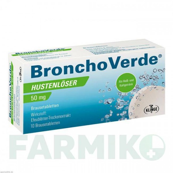 БРОНХОВЕРДЕ (BRONCHOVERDE) 50 мг таблетки 10 шт - Листя плюща KLINGE PHARMA