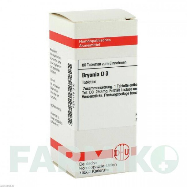 БРИОНИЯ (BRYONIA) D 3 таблетки 80 шт - Гомеопатия DHU