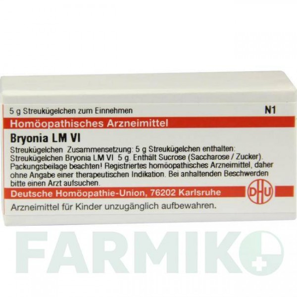 БРИОНИЯ (BRYONIA) LM VI глобули 5 г - Гомеопатия DHU