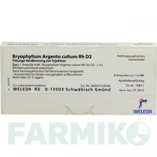 БРІОФІЛЛУМ АРГЕНТО (BRYOPHYLLUM ARGENTO) D 2 ампули 8x1 мл - Гомеопатія WELEDA