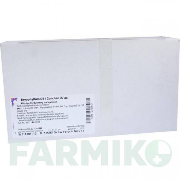 БРИОФИЛЛУМ (BRYOPHYLLUM) D 5 ампулы 50x10 мл - Гомеопатия WELEDA