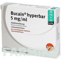 БУКАИН (BUCAIN) 0,5% 5 мг/мл 20 мг/4 мл раствор 5x4 мл - Бупивакаин PUREN PHARMA