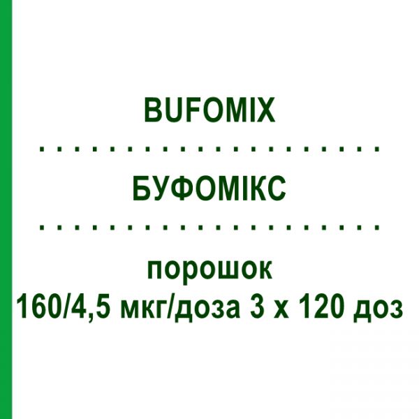БУФОМИКС (BUFOMIX) 160/4,5 мкг/доза 3 х 120 доз порошок 3 шт - Формотерол, Будесонид ABACUS MEDICINE