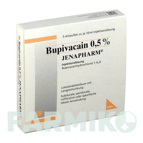 БУПИВАКАИН (BUPIVACAIN) 0,5% ампулы 5x10 мл - Бупивакаин MIBE