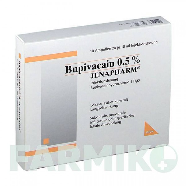 БУПІВАКАЇН (BUPIVACAIN) 0,5% ампули 10x10 мл - Бупівакаїн MIBE