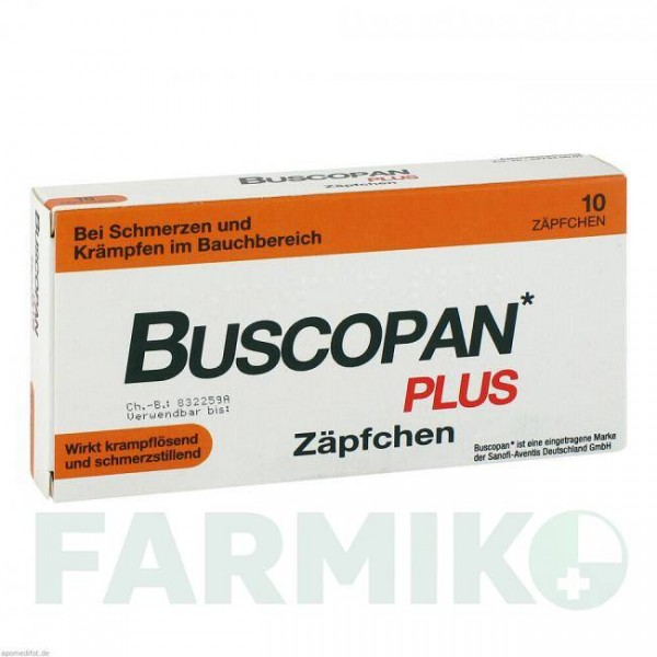БУСКОПАН (BUSCOPAN) 10 мг/800 мг суппозитории 10 шт - Бутилскополамин, Анальгетик EMRA-MED
