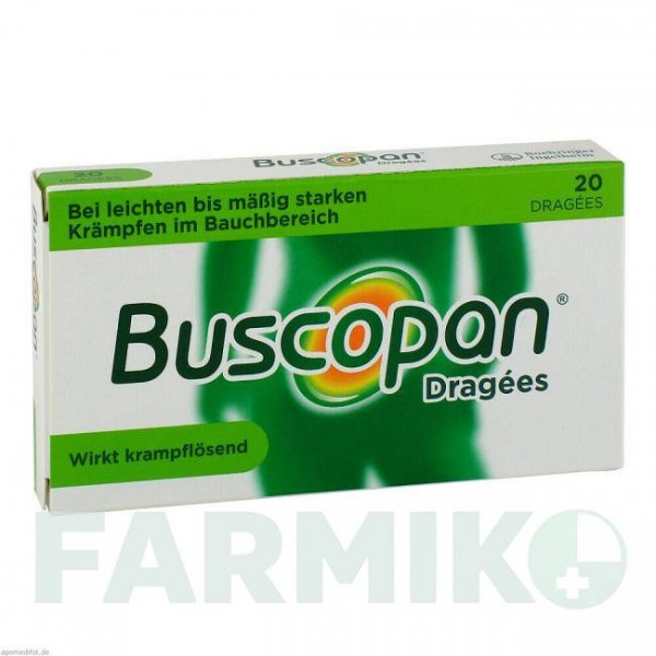 БУСКОПАН (BUSCOPAN) таблетки 20 шт - Бутилскополамин A.NATTERMANN & CIE