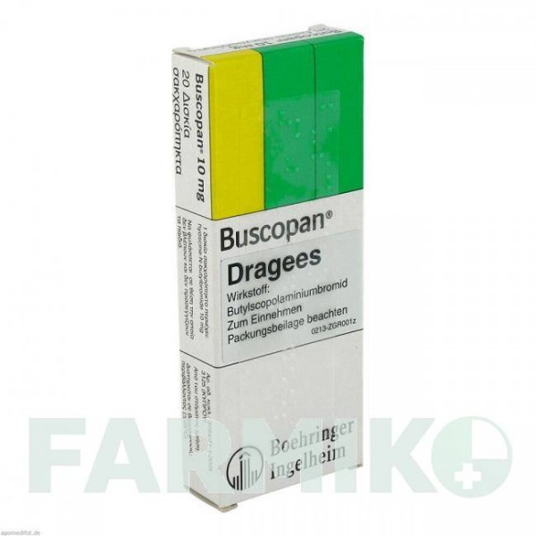 БУСКОПАН (BUSCOPAN) таблетки 20 шт - Бутилскополамин EURIMPHARM