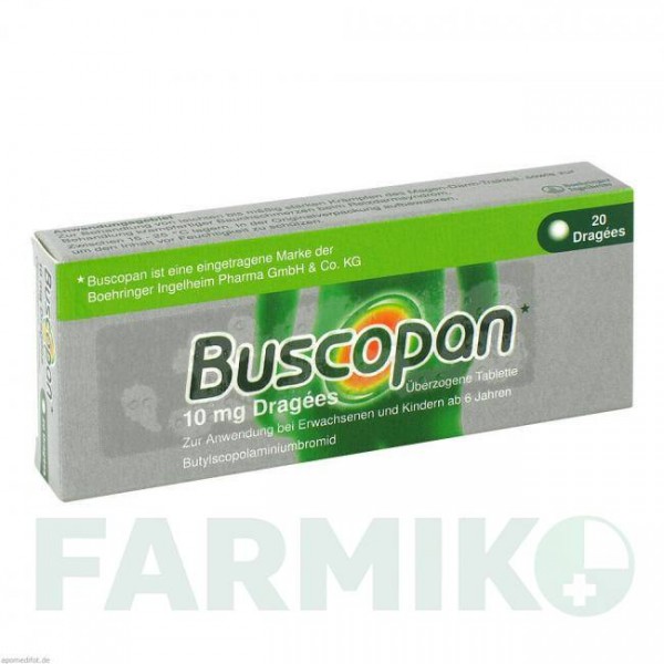 БУСКОПАН (BUSCOPAN) таблетки 20 шт - Бутилскополамин KOHLPHARMA