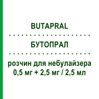 БУТОПРАЛ (BUTAPRAL) 0,5 мг + 2,5 мг/2,5 мл розчин для небулайзера 30 шт 2,5 мл - Сальбутамол, Іпратропію бромід GENETIC