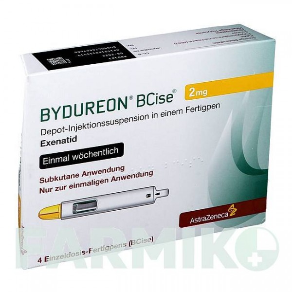 БІДУРЕОН (BYDUREON) 2 мг суспензія 4 шт - Ексенатид ASTRAZENECA