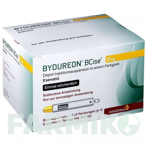 БИДУРЕОН (BYDUREON) 2 мг суспензия 3x4 шт - Эксенатид ASTRAZENECA