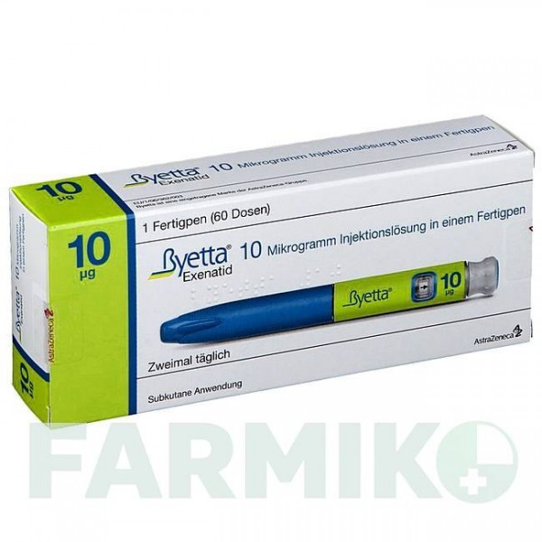 БАЕТА (BYETTA) 10 мкг раствор 1 шт - Эксенатид ASTRAZENECA