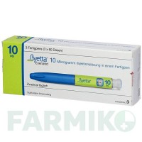БАЕТА (BYETTA) 10 мкг раствор 3 шт - Эксенатид ASTRAZENECA