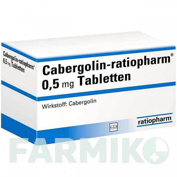 КАБЕРГОЛИН (CABERGOLIN) 0,5 мг таблетки 8 шт - Каберголин RATIOPHARM