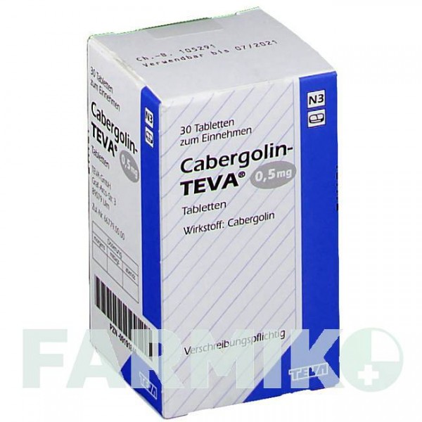 КАБЕРГОЛІН (CABERGOLIN) 0,5 мг таблетки 8 шт - Каберголін TEVA