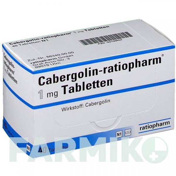КАБЕРГОЛИН (CABERGOLIN) 1 мг таблетки 40 шт - Каберголин RATIOPHARM