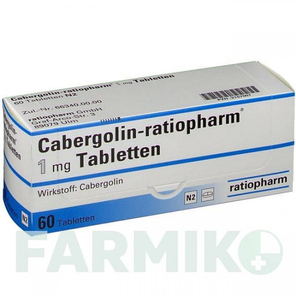 КАБЕРГОЛИН (CABERGOLIN) 1 мг таблетки 60 шт - Каберголин RATIOPHARM