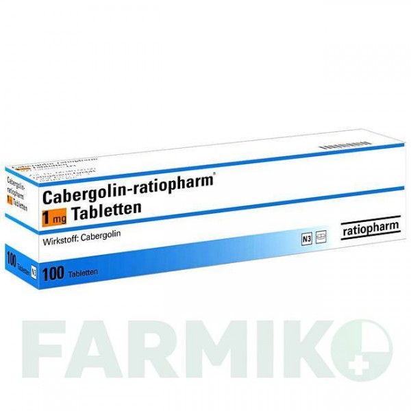 КАБЕРГОЛИН (CABERGOLIN) 1 мг таблетки 100 шт - Каберголин RATIOPHARM