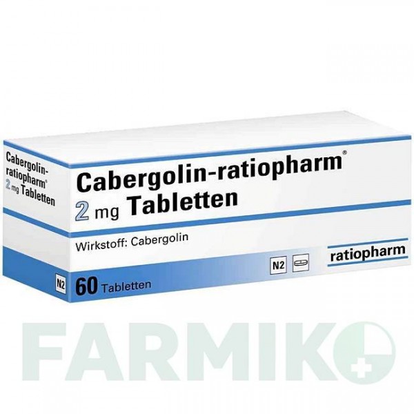 КАБЕРГОЛИН (CABERGOLIN) 2 мг таблетки 60 шт - Каберголин RATIOPHARM