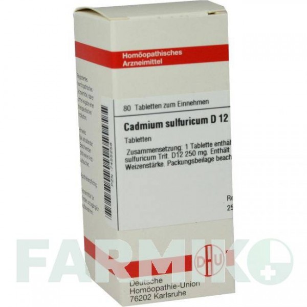 КАДМИУМ СУЛЬФУРИКУМ (CADMIUM SULFURICUM) D 12 таблетки 80 шт - Гомеопатия DHU