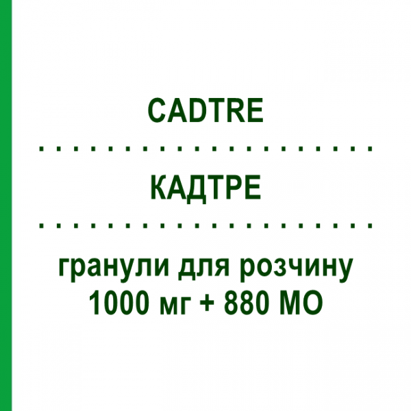 КАДТРЕ (CADTRE) 1000 мг + 880 МЕ гранулы для раствора 30 шт - Кальция соли, Другое NEW RESEARCH