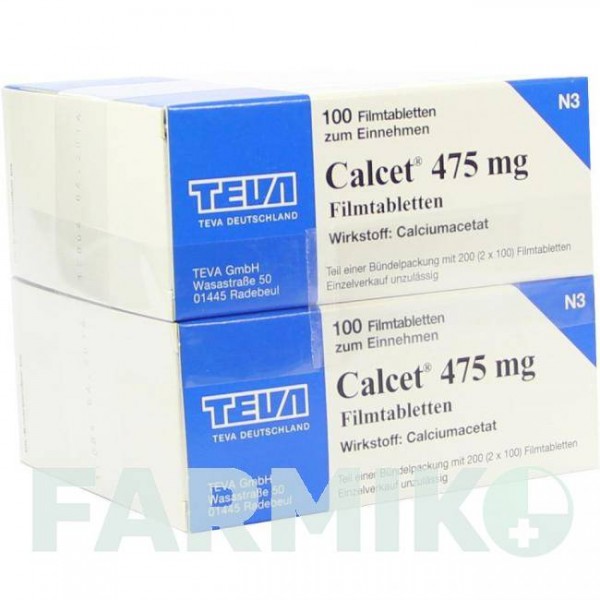 КАЛЬЦЕТ (CALCET) 475 мг таблетки 200 шт - Кальцію ацетат TEVA