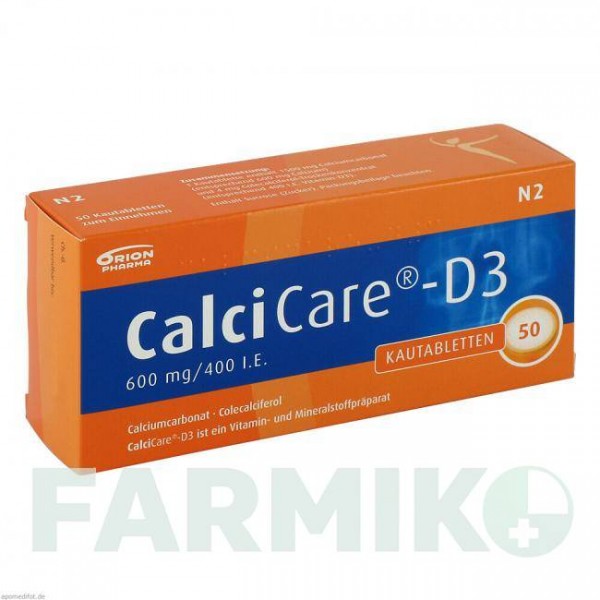 КАЛЬЦИКЕР (CALCICARE) таблетки 50 шт - Кальцію карбонат, Колекальциферол ORION