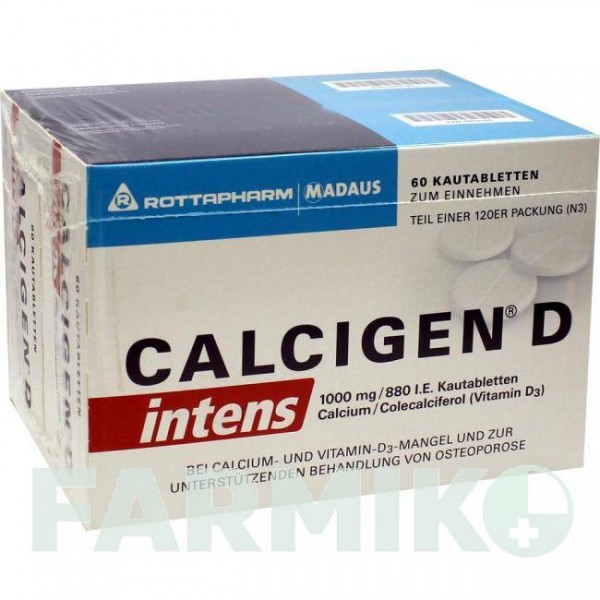 КАЛЬЦИГЕН (CALCIGEN) 1000 мг/880 МО таблетки 120 шт - Кальцію карбонат, Колекальциферол MEDA PHARMA