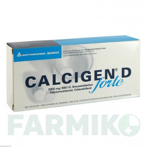 КАЛЬЦИГЕН (CALCIGEN) 1000 мг/880 МО таблетки 40 шт - Кальцію карбонат, Колекальциферол MEDA PHARMA