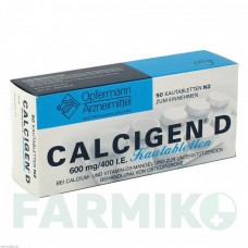 КАЛЬЦИГЕН (CALCIGEN) 600 мг/400 МО таблетки 50 шт - Кальцію карбонат, Колекальциферол MEDA PHARMA